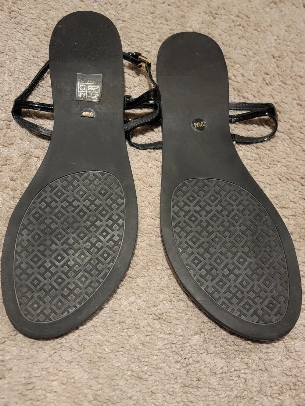 Tory Burch Melinda Flat Thong T-Strap Sandal Black Size 9.5